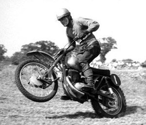 Dave Bickers aboard a Greeves MDS during 1960 at the former Shrubland Park circuit in Suffolk